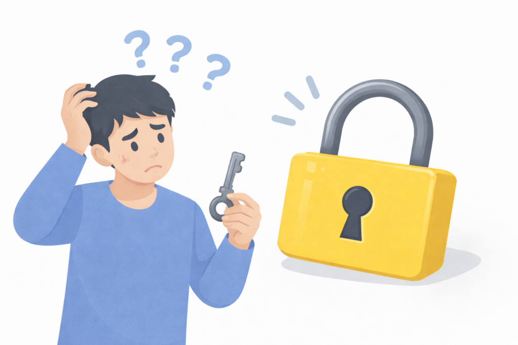 エクセルのパスワードが分からなくて困るイメージ図