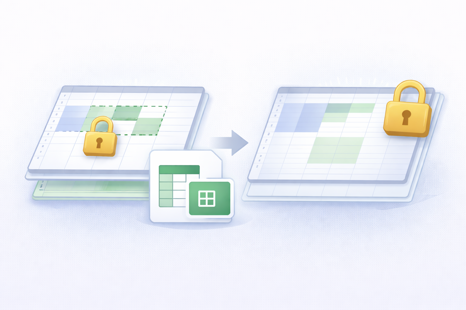Excelのセルロックとシート保護の違いを解説する記事のアイキャッチ画像
