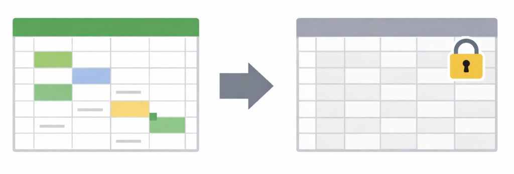 セルのロックと保護のイメージ図