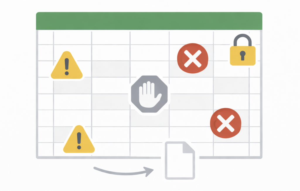 エラーで作業が止まるイメージ図
